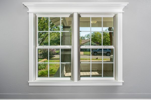 A shot of an interior window looking out through the glass